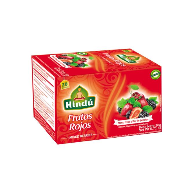 Té sabor frutos rojos Hindu 20 unidades