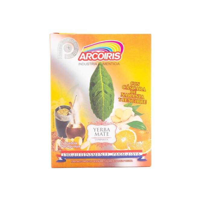 Yerba mate compuesta con naranja y jengibre Arcoiris 250 gramos