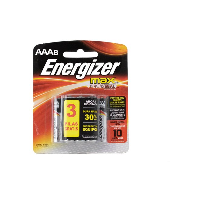 Pila Alcalina AAA Energizer 8 unidades