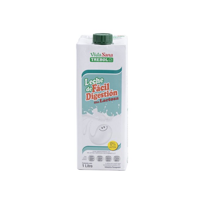 Leche semidescremada sin lactosa uat tetra Trébol 1 litro