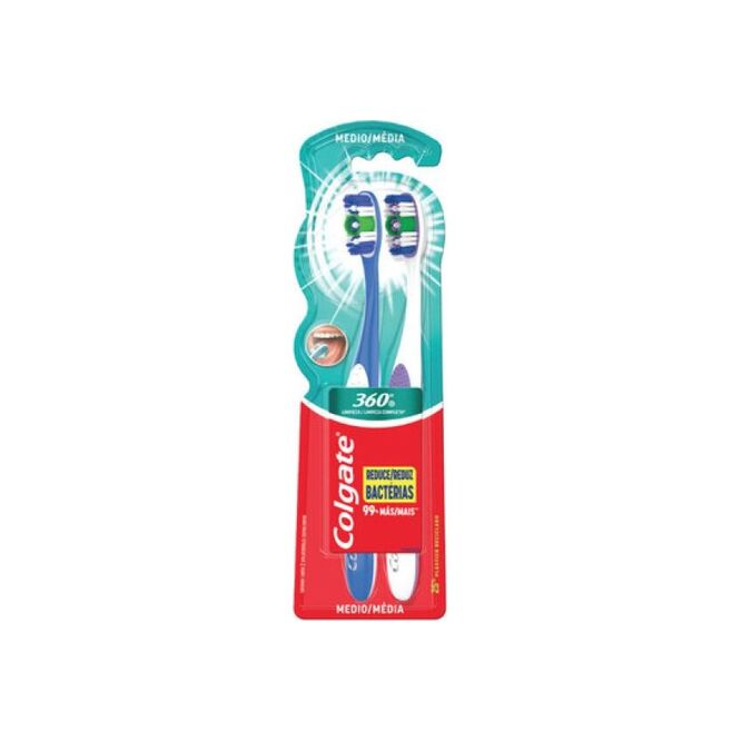 Cepillo Dental para Adulto 360 Colgate 2 unidades