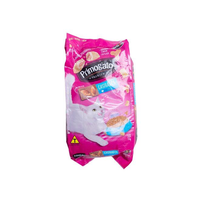 Alimento para gato castrado sabor pollo Primogato 3 kilos