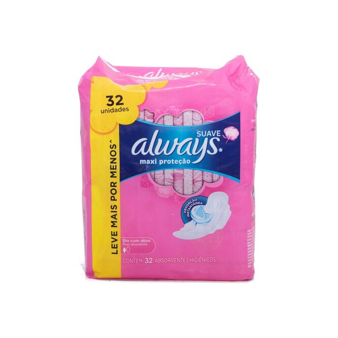 Toallas femeninas máxima protección con alas Always 32 unidades