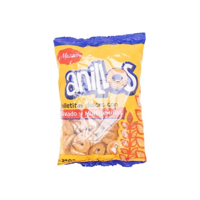 Galletitas dulces anillo con salvado y multisemillas paquete Mazzei 300 gramos