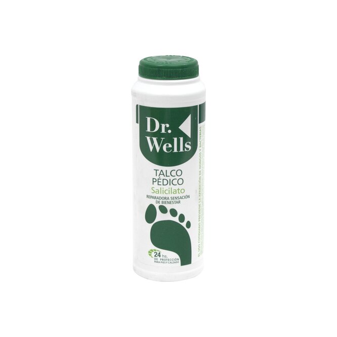 Talco pédico paquete Dr., Wells 100 gramos