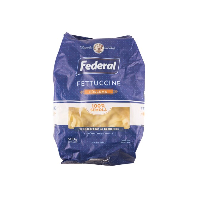 Fideo sémola cúrcuma paquete Federal 500 gramos