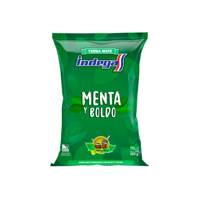 Yerba mate menta boldo paquete Indega 500 gramos