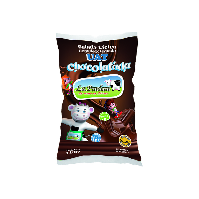 Bebida láctea chocolatada sachet La Pradera 1 litro