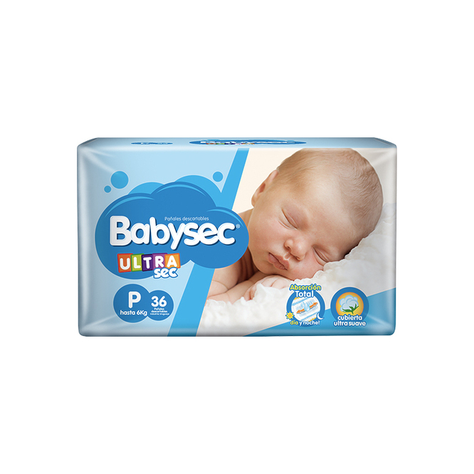 Pañales ultra sec desechables p Babysec 36 unidades