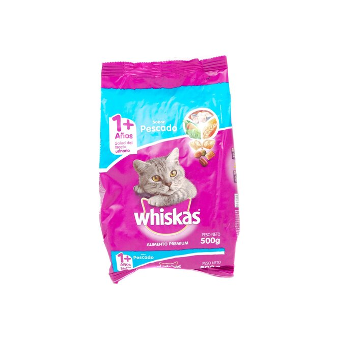 Alimento para gato sabor pescado en bolsa Whiskas 500 gramos