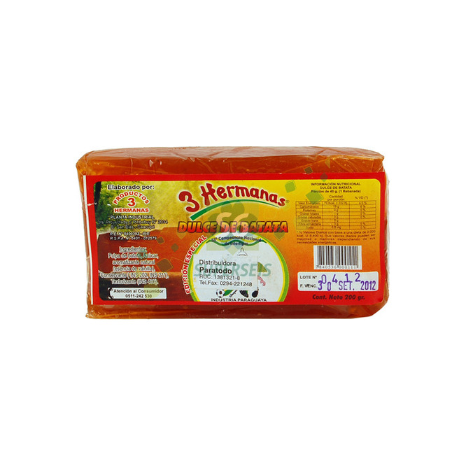 Dulce de batata 3 Hermanas 200 gramos