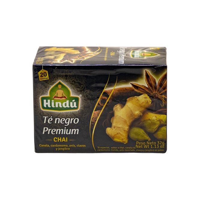 Té negro premium chai Hindu 20 unidades