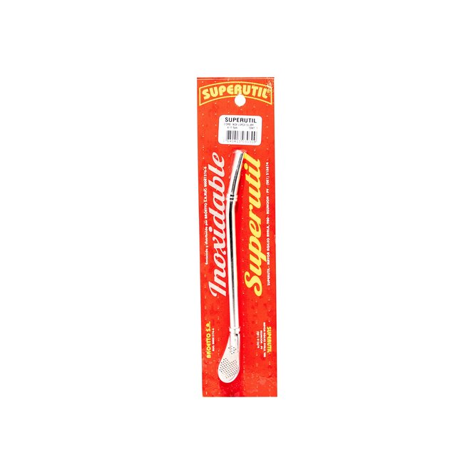 Bombilla de acero inoxidable larga silver Superútil 1 unidad