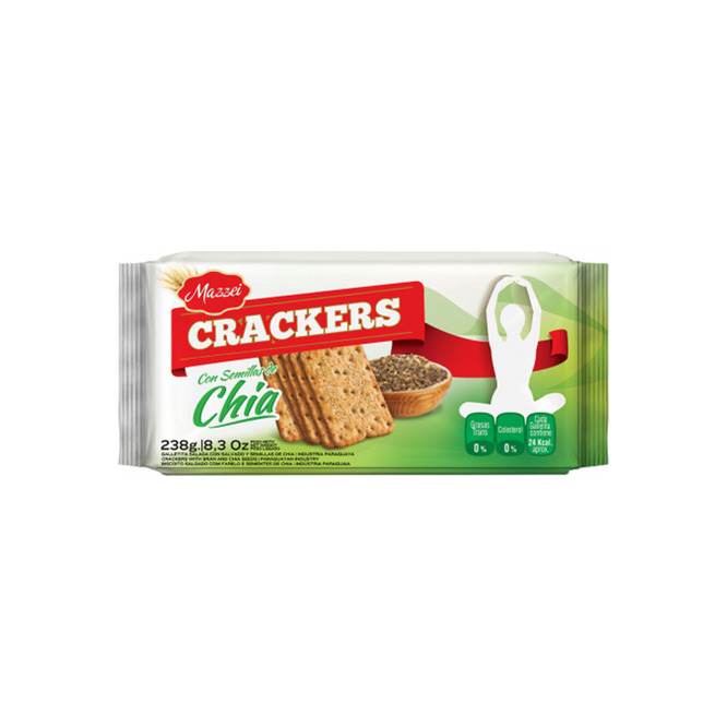 Galletita con chía cracker paquete Mazzei 200 gramos