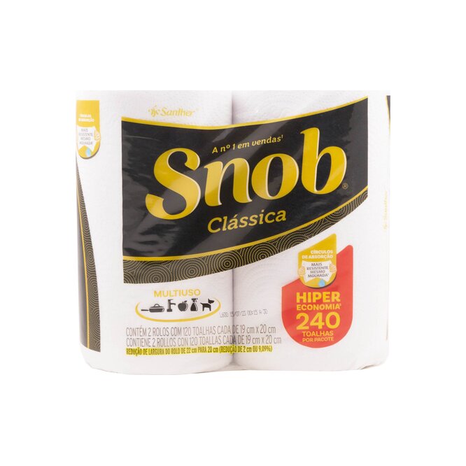 Toallas de Papel 120 Hojas Snob 2 unidades