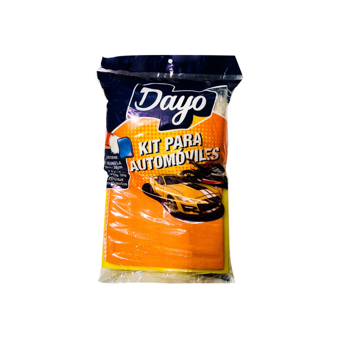 Kit para auto franela - estopa - esponja paquete Dayo