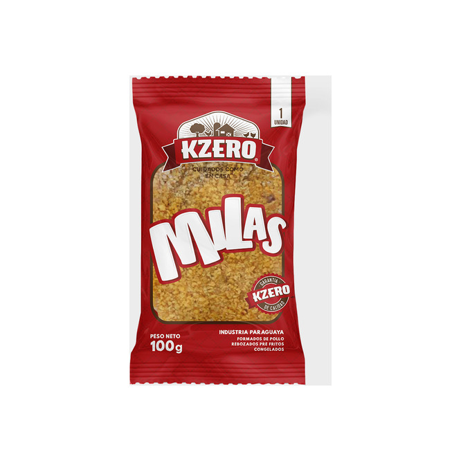 Milanesas de pollo congelado Kzero 100 gramos