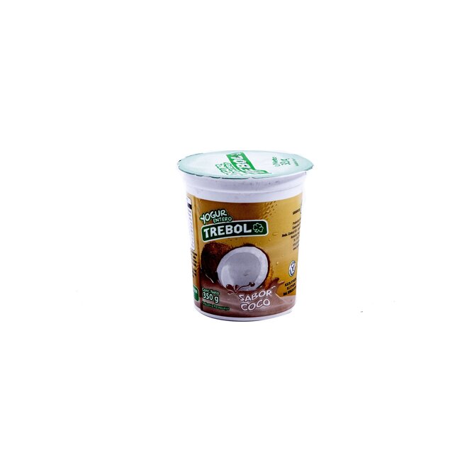 Yogurt Sabor a coco Trebolín en pote 350 gramos