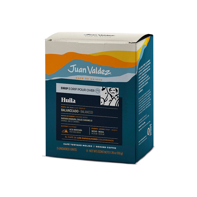 Café molido orgánico en caja Juan Valdez 50 gramos