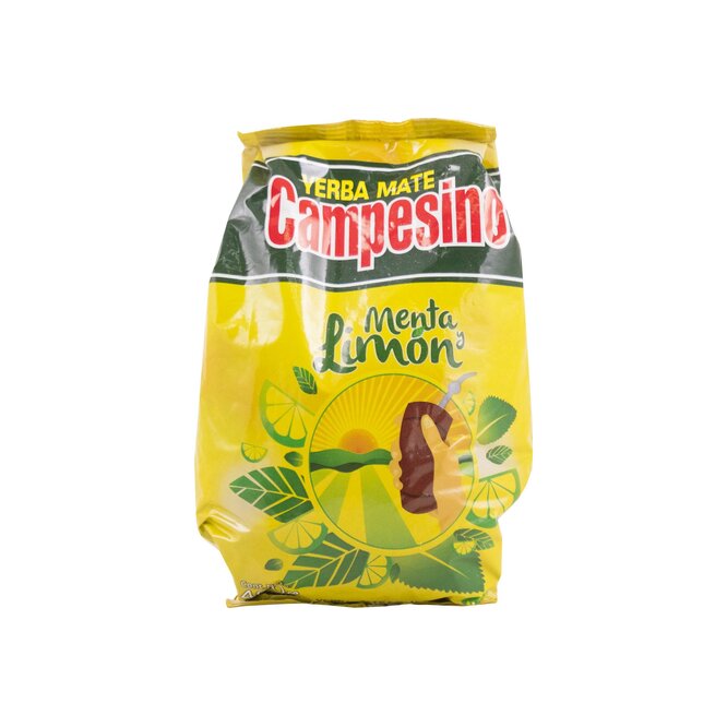 Yerba mate compuesta menta limón caja Campesino 400 gramos