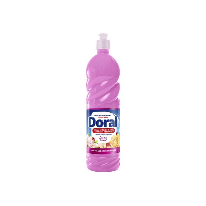 Desodorante de ambiente floral antibacterial botella Doral 900 ml