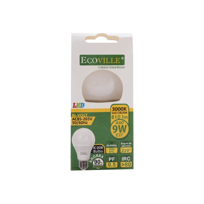 Foco Led Luz Cálida 9W 810 LM Ecoville