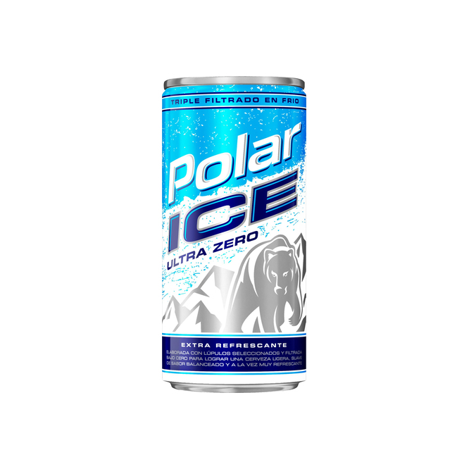 Cerveza ice ultra zero lata Polar 970 ml