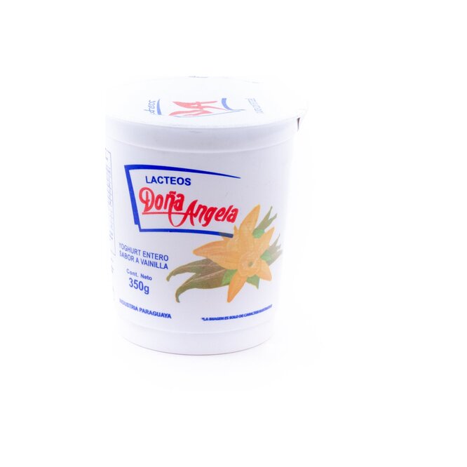 Yogurt entero sabor a vainilla pote Doña Angela 350 gramos