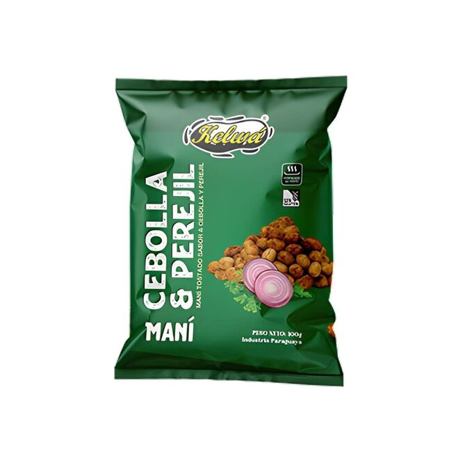 Maní tostado sabor cebolla y perejil bolsa Kelwa 100 gramos