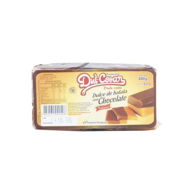 DULCE D/BATATA DULCESAR C/CHOCO 200GR