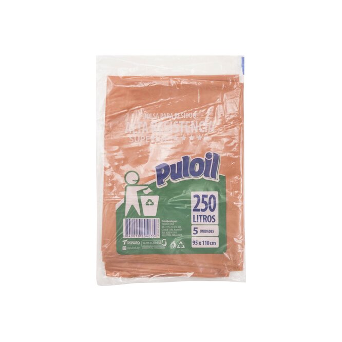 Bolsa para residuo resistente 250 litros Puloil 5 unidades