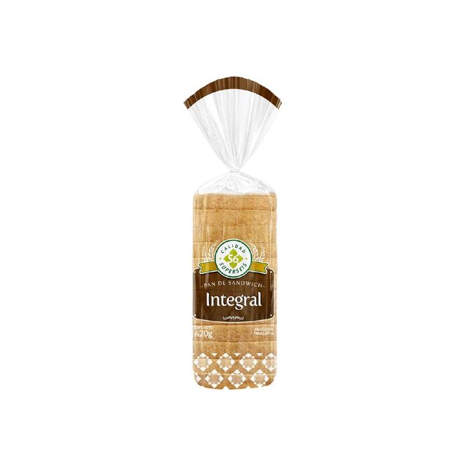 Pan de sándwich integral chico Superseis 450 gramos
