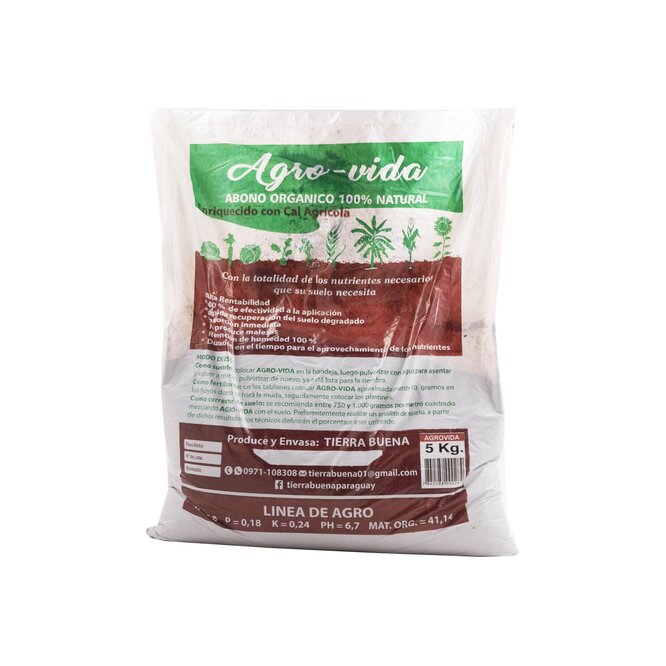 Abono orgánico para plantas Agrovida 5 kilos