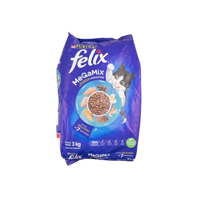 Alimento para gato Adulto sabor a megamix en bolsa Félix 3 kilos