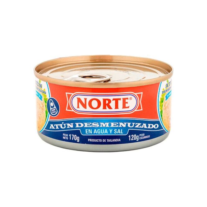 Atún desmenuzado al agua lata Norte 170 gramos