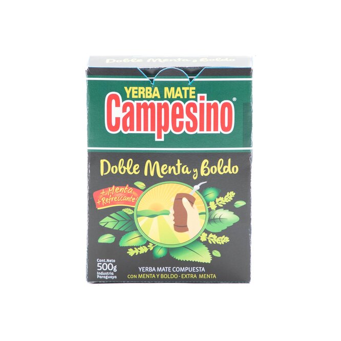 Yerba mate doble menta y boldo caja Campesino 500 gramos