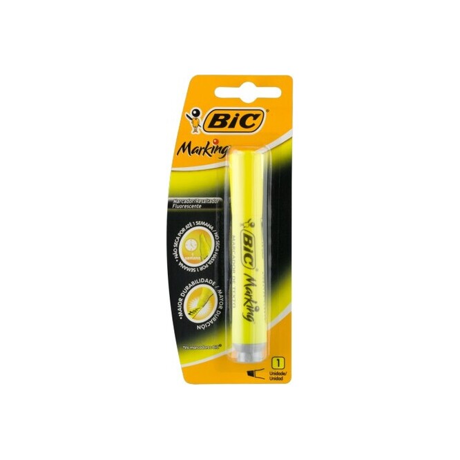 RESALTADOR LARGA DURACION AMARILLO BIC 1