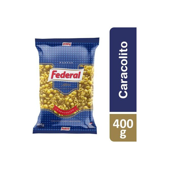 Fideo caracolito paquete Federal 400 gramos