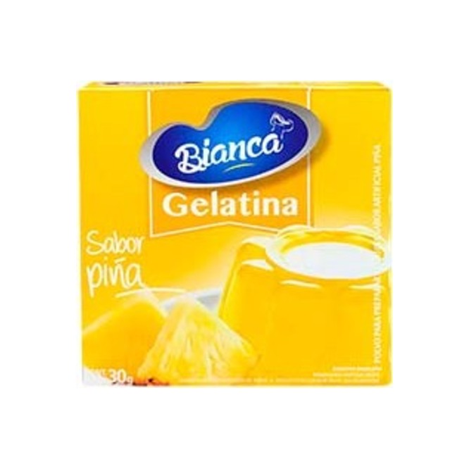 Gelatina sabor piña paquete Bianca 30 gramos