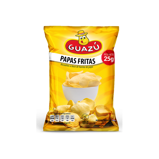 Papas Fritas Normal Guazú en paquete 25 gramos