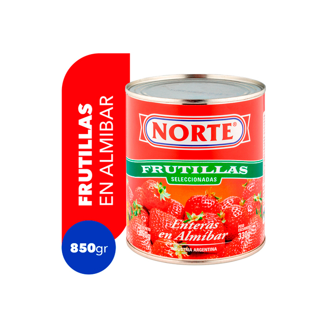 Frutilla en almíbar lata Norte 850 gramos