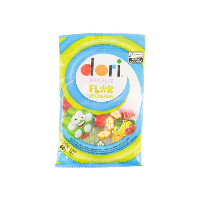 Caramelos frutas surtidas y crema Dori 60 gramos