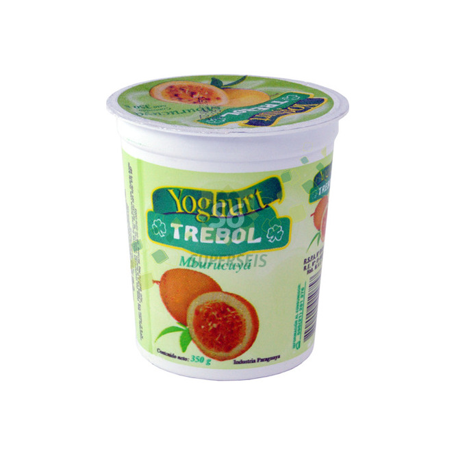 Yogurt Sabor a mburukuya Trebolín en pote 350 gramos