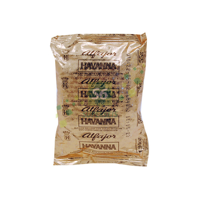 Alfajor de chocolate Flow pack Havanna 55 gramos