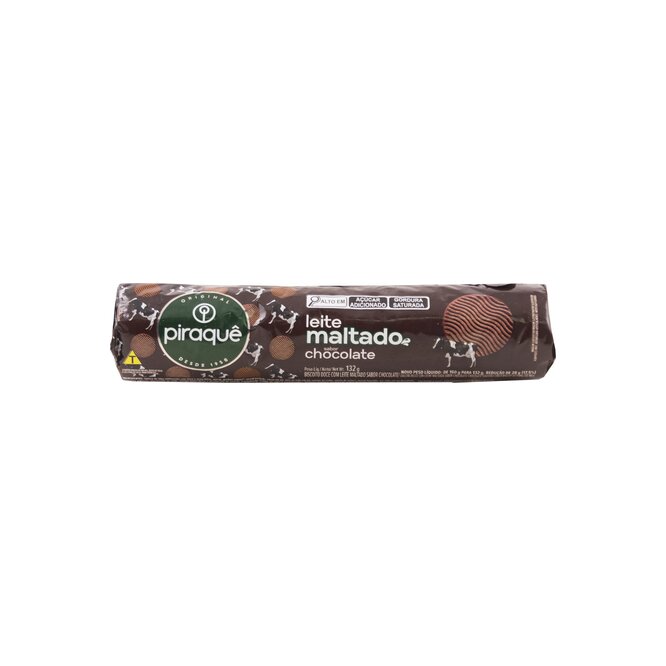 Galletitas de leche malteada sabor chocolate Piraque 132 gramos