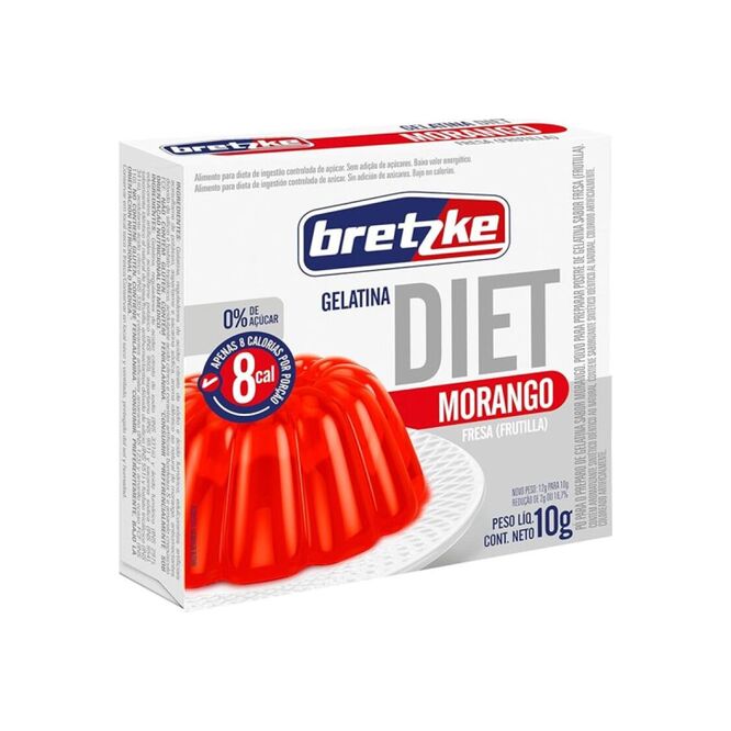 Gelatina diet sabor frutilla paquete Bretzke 10 gramos