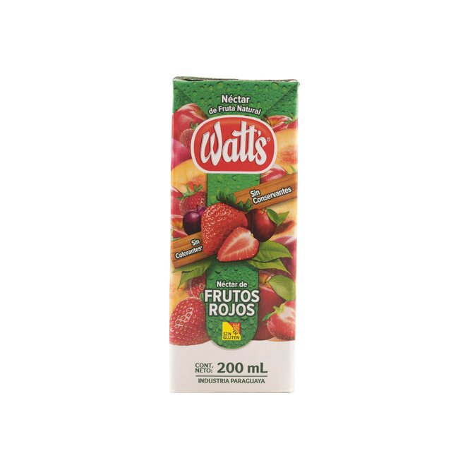 Jugo de frutos rojos tetra Watts 200 ml