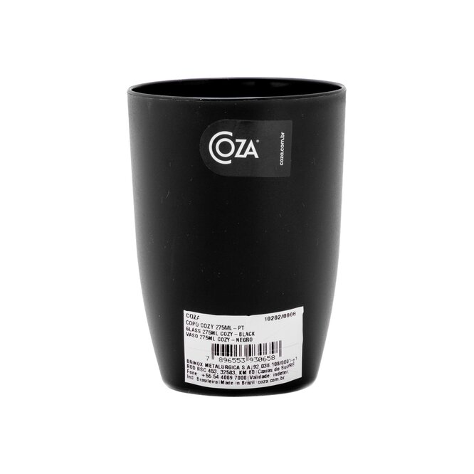 VASO DE PLASTICO NEGRO COZA 275 ML
