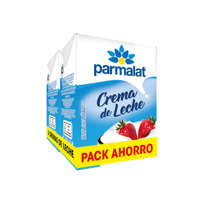 Crema de leche pack 2 unidades Parmalat 200 gramos