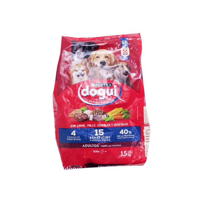 Alimento para Perro Adulto Sabor Carne, Pollo, Cereales y Vegetales Dogui 1,5 kilos